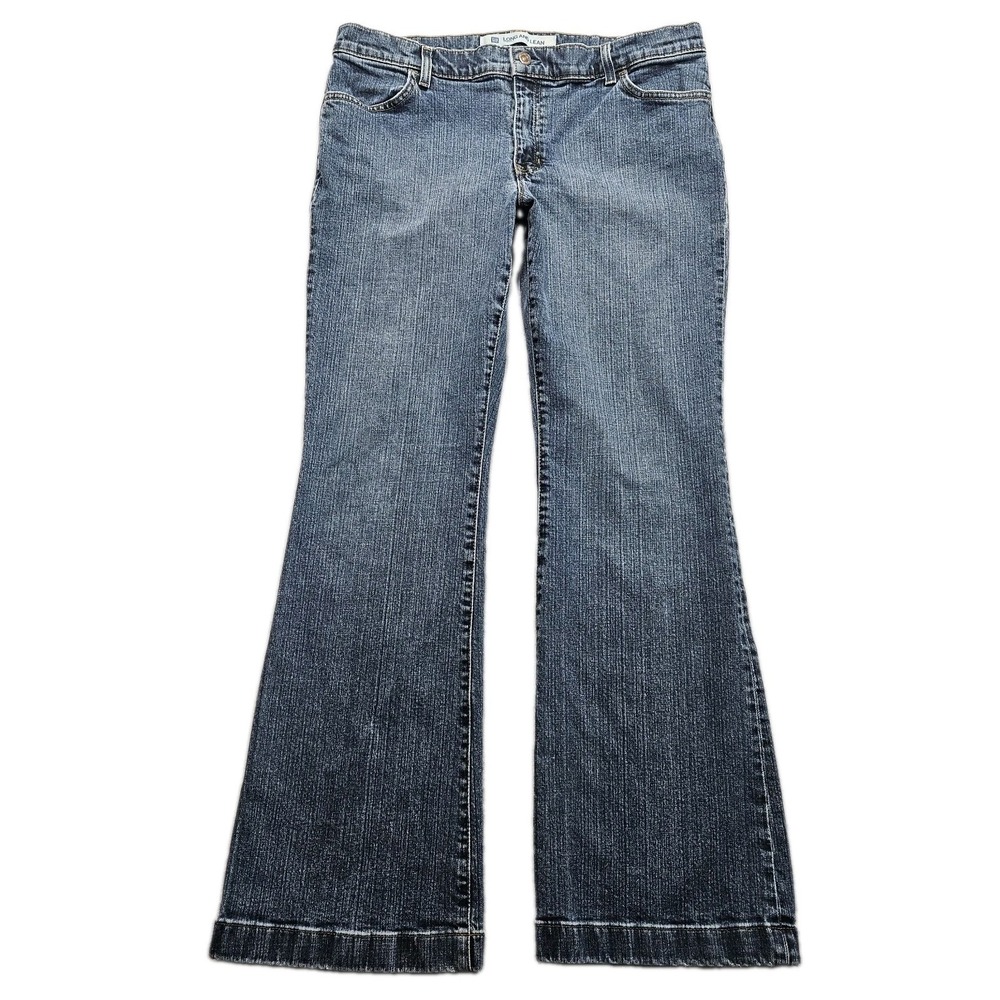 Gap Jeans Womens 16 Boot Cut Long And Lean Mid Rise Medium Wash Stretch 34x32